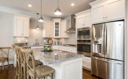 Harvest Village, Newington Town Homes, By Carrier Builders, New Home Construction, White Cabinets, Granite Island
