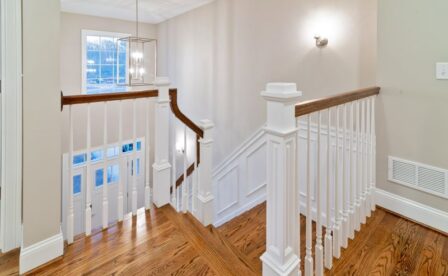 Arbor Meadows, Cromwell New Construction, CT, By Carrier, Non-age restricted community, foyer, stained hardwood, brushed nickel chandelier