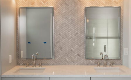 Arbor Meadows, Cromwell, CT, New Homes, By Carrier, CT Home Builder, Ship Lap Fireplace, Wood Mantlel, Wood Beams, Tile Backpslash bathroom, Chrome Bathroom