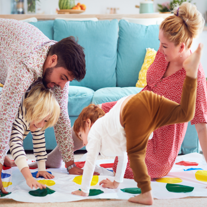 family playing game